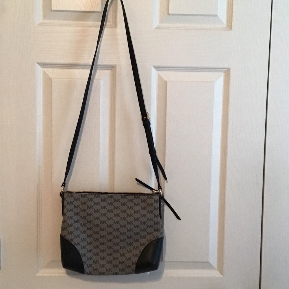 Michael Kors Monogram Black and Gray Crossbody Bag
